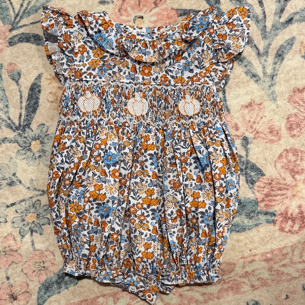Tutti Fruitti Kids co. Pumpkin Floral girl bubble